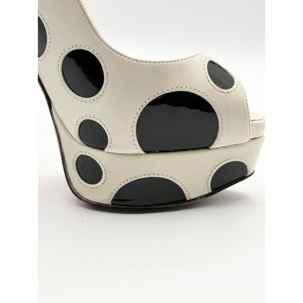Christian Louboutin Polka Dot Peep Toe Platform Slingback Heels Patent Y2K EU 35 - Picture 13 of 13